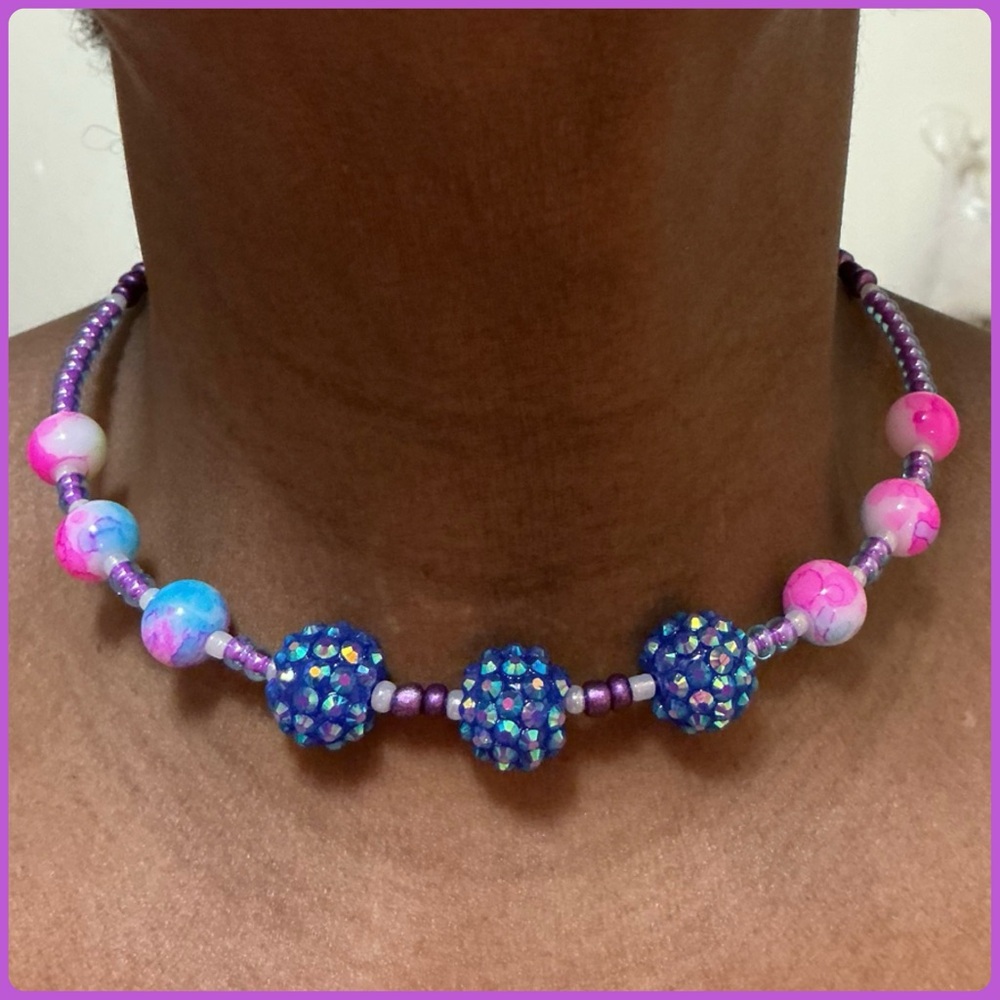 Iridescent Beaded Choker